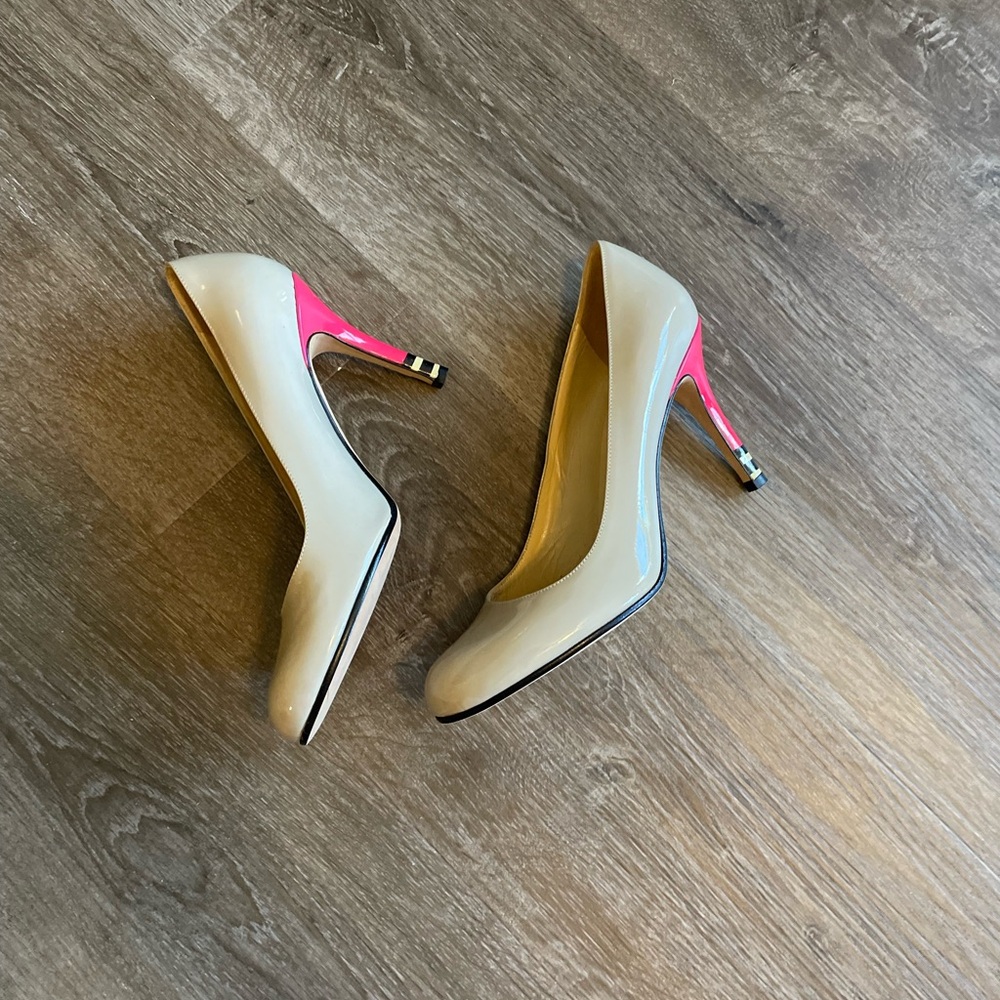 Kate Spade Elegant Beige and Pink Pumps Heels - Picture 2 of 8